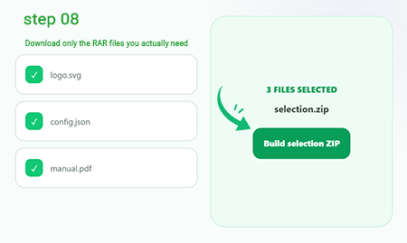 Download only the RAR files you actually need